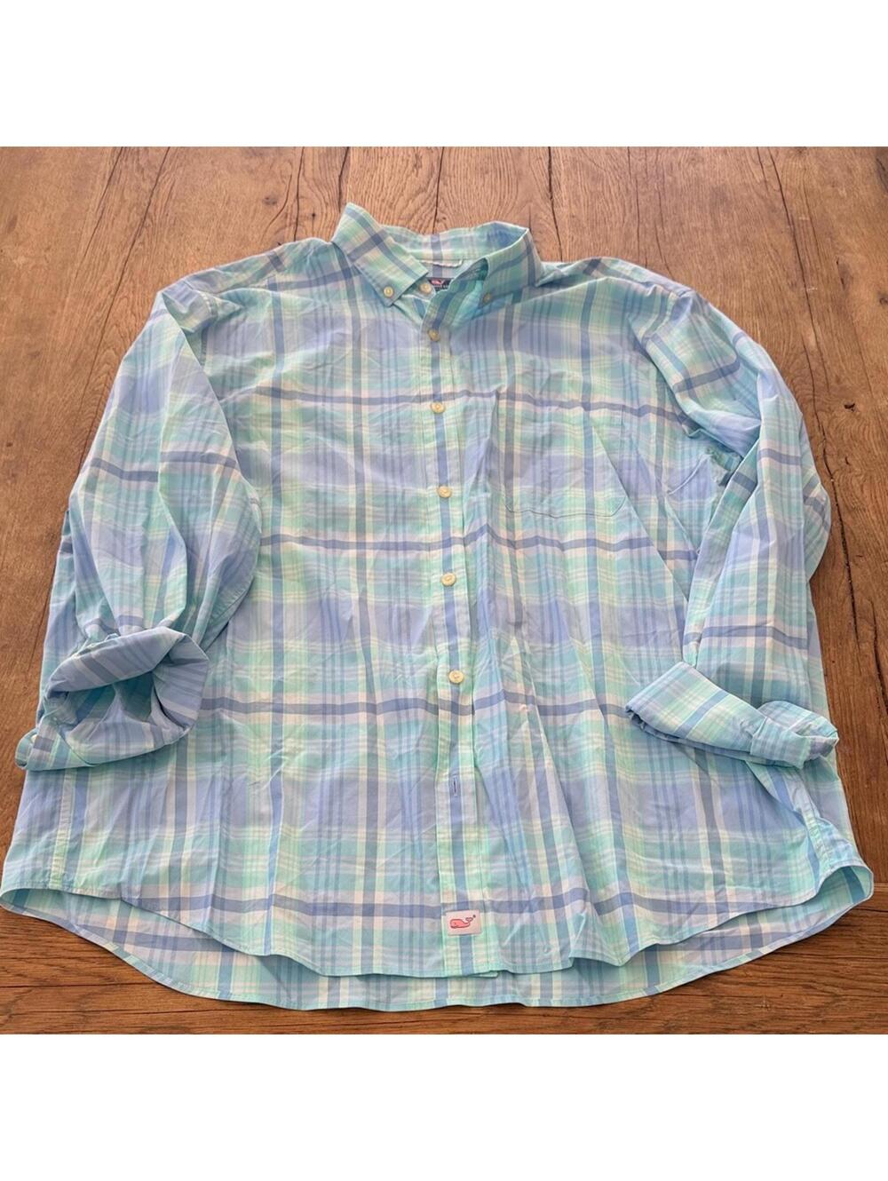 Vineyard Vines Performance Classic Fit Plaid Murray Button Down Shirt XL